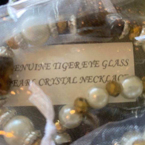 NWT * Canyon Sky SOUTHWEST Brown SHOULDER BAG Concho + Tigers Eye PEARL Necklace - Picture 4 of 10